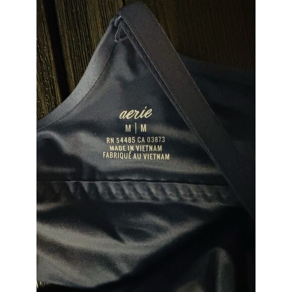 Aerie Y2K Brawlette Cami Bra Coquette Romantic Floral Lace Trim Midnight Blue M - Picture 3 of 8